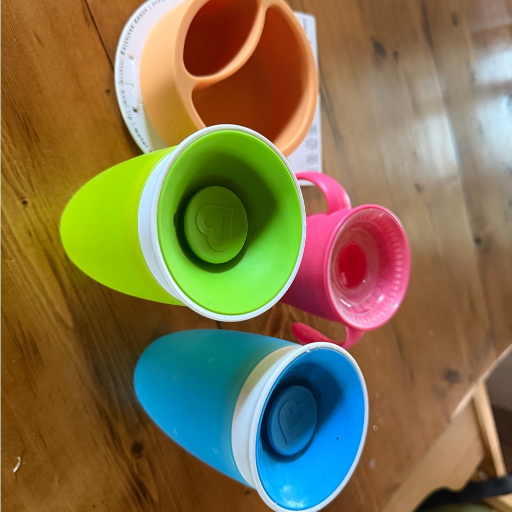 Colorful Silicone Toddler Bowland Sippy Set